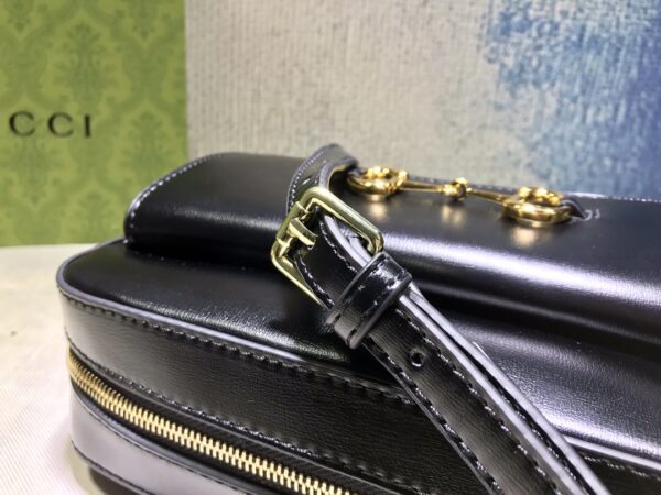 GUCCI HORSEBIT 1955 SMALL SHOULDER BAG BLACK 22.5CM 645454 1DB0G 1000 - Image 4