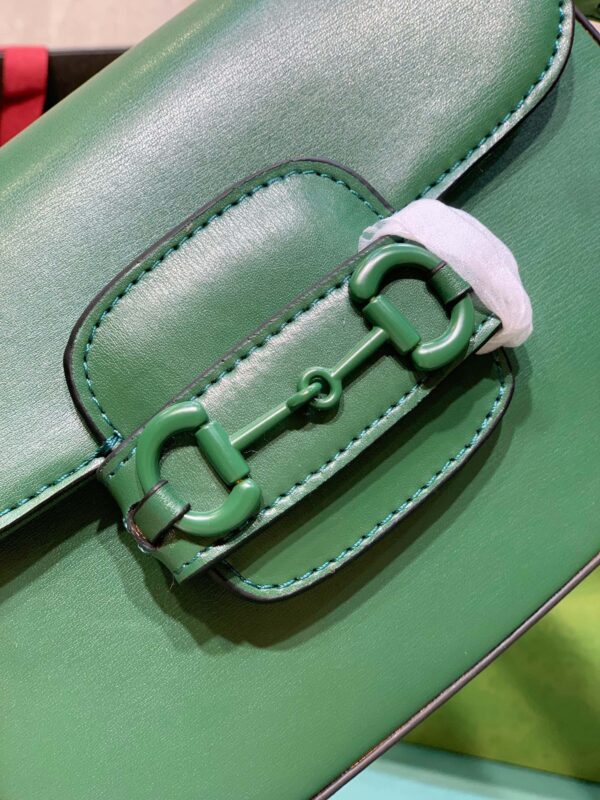 GUCCI HORSEBIT 1955 SMALL SHOULDER BAG GREEN LEATHER 20.5CM 726226 AABE1 3152 - Image 5