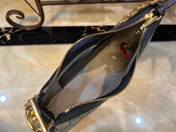 GUCCI OPHIDIA SMALL 24CM BEIGE AND BLUE GG SUPREME CANVAS 735132 FABLE 8881 - Image 4