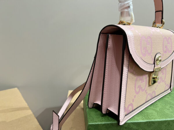 GUCCI OPHIDIA JUMBO GG TOP HANDLE BAG PINK 25CM 651055 UKMBG 8480 - Image 3