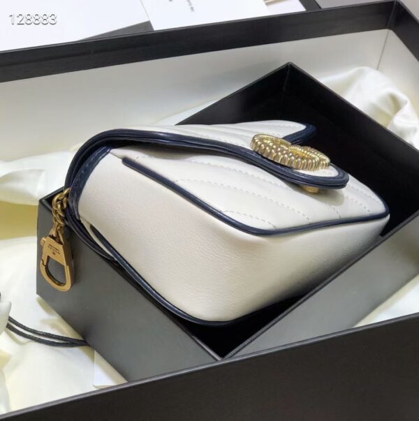 GUCCI MARMONT SUPER MINI BAG IN WHITE AND DARK BLUE 16CM - Image 5