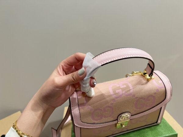 GUCCI OPHIDIA JUMBO GG TOP HANDLE BAG PINK 25CM 651055 UKMBG 8480 - Image 4