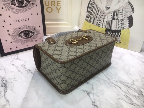 GUCCI HORSEBIT 1955 MINI TOP HANDLE BAG 27.5CM DARK BROWN 645453 92TCG 8563 - Image 6