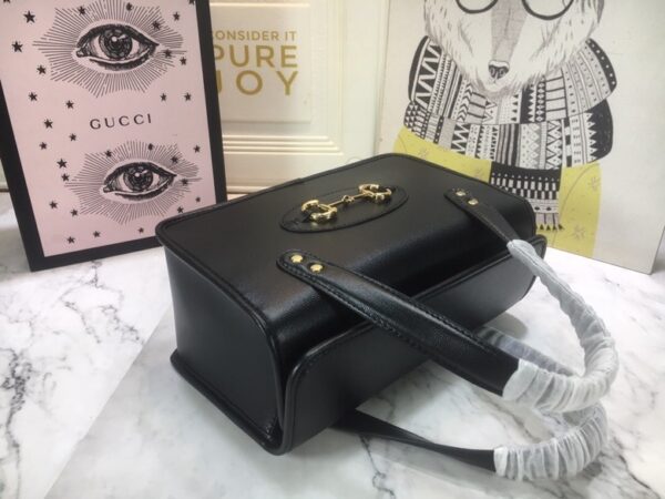 GUCCI HORSEBIT 1955 MINI TOP HANDLE BAG 27.5CM BLACK 645453 92TCG 8563 - Image 6