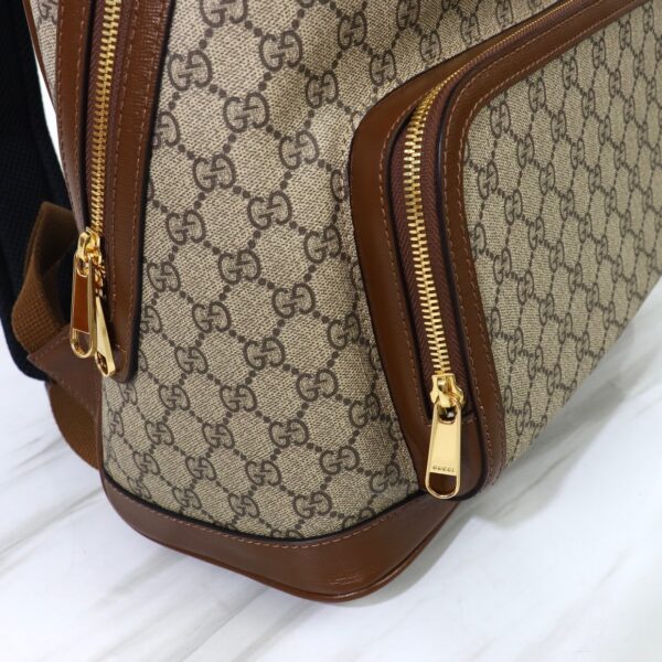 GUCCI BEIGE AND EBONY GG SUPREME CANVAS BACKPACK 31CM ?704017 FAA0R 9795 - Image 7