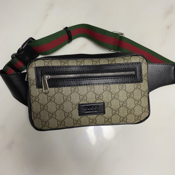 GUCCI LEATHER BELT BAG BROWN MONOGRAM 24CM 474293 - Image 6