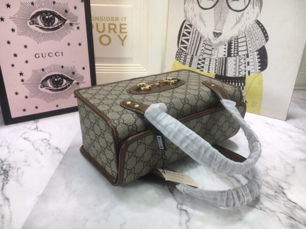 GUCCI HORSEBIT 1955 MINI TOP HANDLE BAG 27.5CM DARK BROWN 645453 92TCG 8563 - Image 7