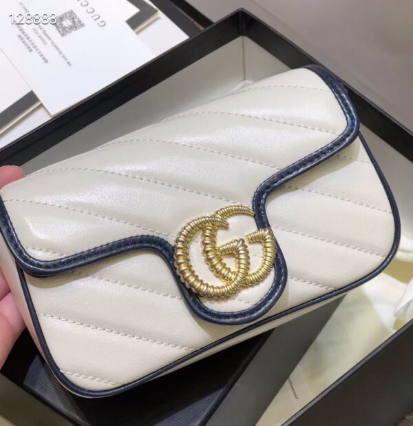 GUCCI MARMONT SUPER MINI BAG IN WHITE AND DARK BLUE 16CM - Image 7
