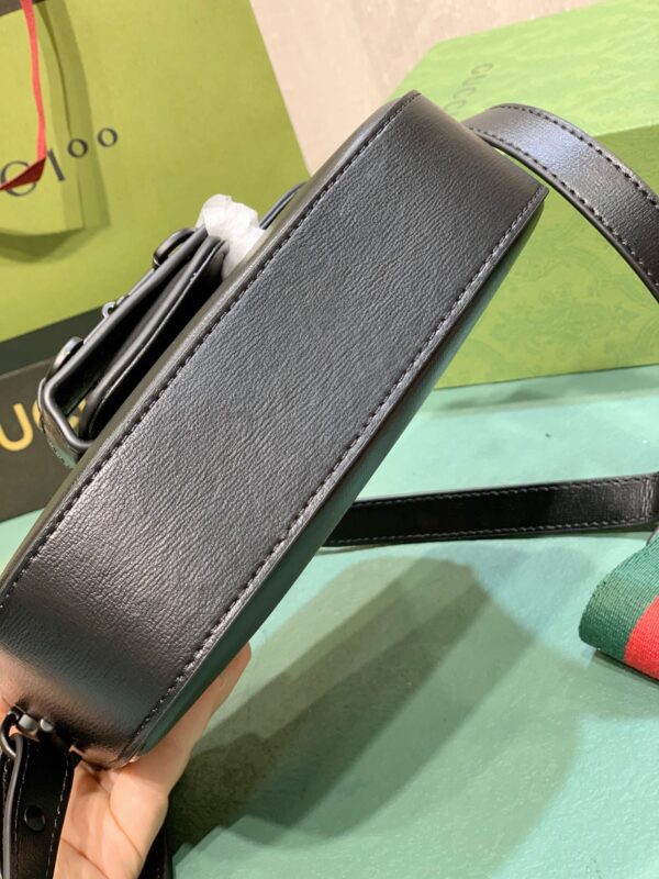GUCCI HORSEBIT 1955 SMALL SHOULDER BAG BLACK LEATHER 20.5CM 726226 AABE1 1060 - Image 7
