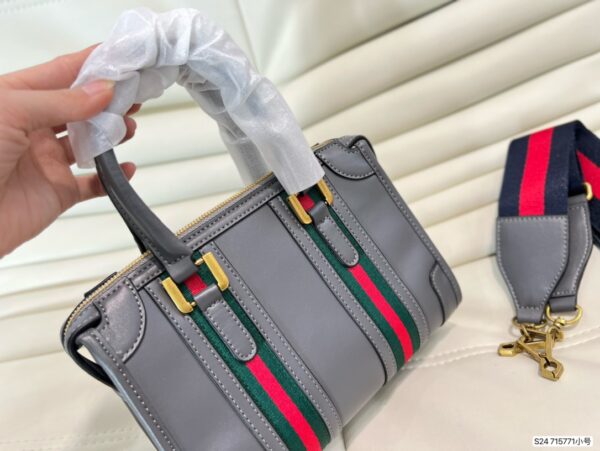GUCCI DOUBLE G TOP HANDLE BAG 22CM GREY 715772 AAA0O 1143 - Image 7