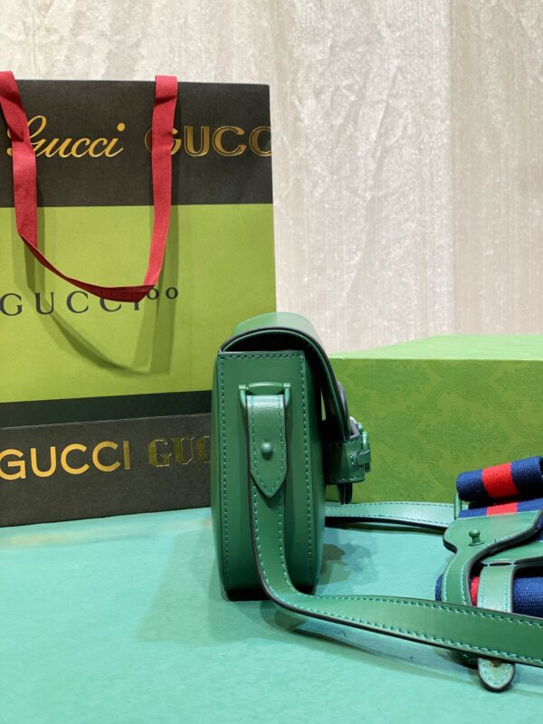GUCCI HORSEBIT 1955 SMALL SHOULDER BAG GREEN LEATHER 20.5CM 726226 AABE1 3152 - Image 9