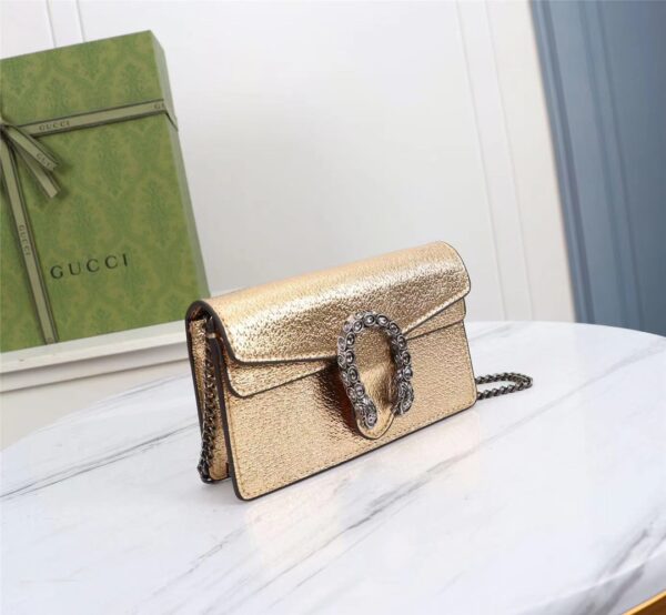 GUCCI WOMEN'S DIONYSUS SUPER MINI CROSSBODY BAG GOLD 16CM 476432 1TRBN 8089 - Image 8