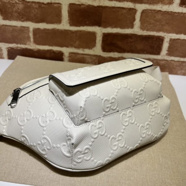 GUCCI GG EMBOSSED BELT BAG WHITE 28CM 645093 1W3CN 9022 - Image 8