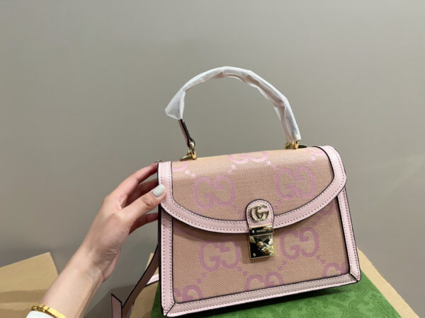 GUCCI OPHIDIA JUMBO GG TOP HANDLE BAG PINK 25CM 651055 UKMBG 8480 - Image 6