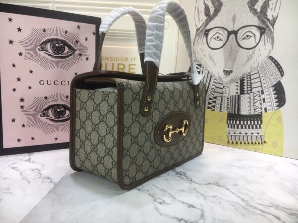 GUCCI HORSEBIT 1955 MINI TOP HANDLE BAG 27.5CM DARK BROWN 645453 92TCG 8563 - Image 9