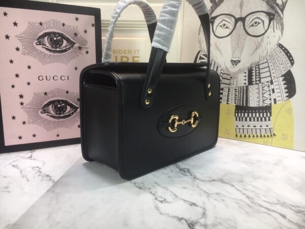 GUCCI HORSEBIT 1955 MINI TOP HANDLE BAG 27.5CM BLACK 645453 92TCG 8563 - Image 9