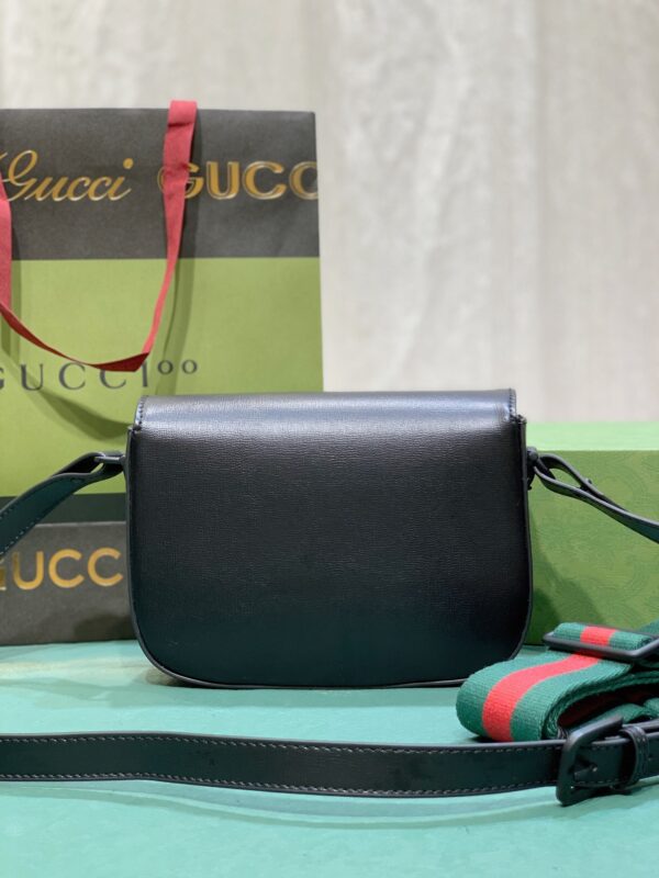 GUCCI HORSEBIT 1955 SMALL SHOULDER BAG BLACK LEATHER 20.5CM 726226 AABE1 1060 - Image 9