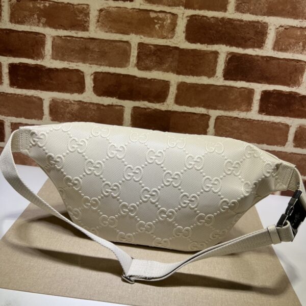 GUCCI GG EMBOSSED BELT BAG WHITE 28CM 645093 1W3CN 9022 - Image 9