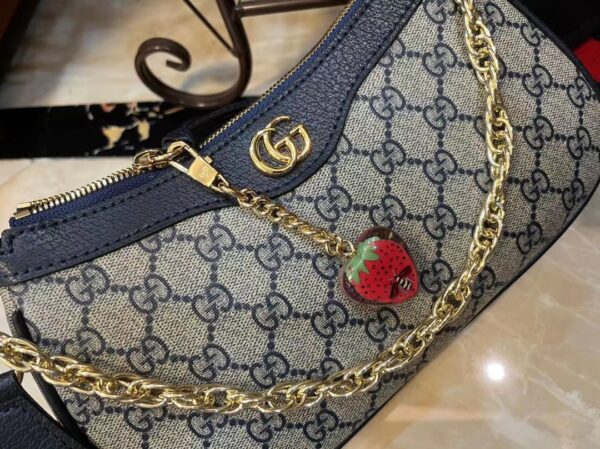 GUCCI OPHIDIA SMALL 24CM BEIGE AND BLUE GG SUPREME CANVAS 735132 FABLE 8881 - Image 9