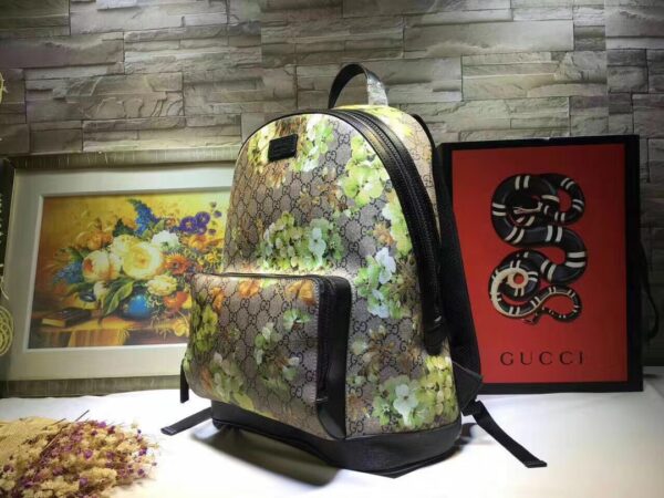 GUCCI GG BLOOMS BACKPACK GREEN BLOOMS 41CM 406370 KLQAX 9772 - Image 9