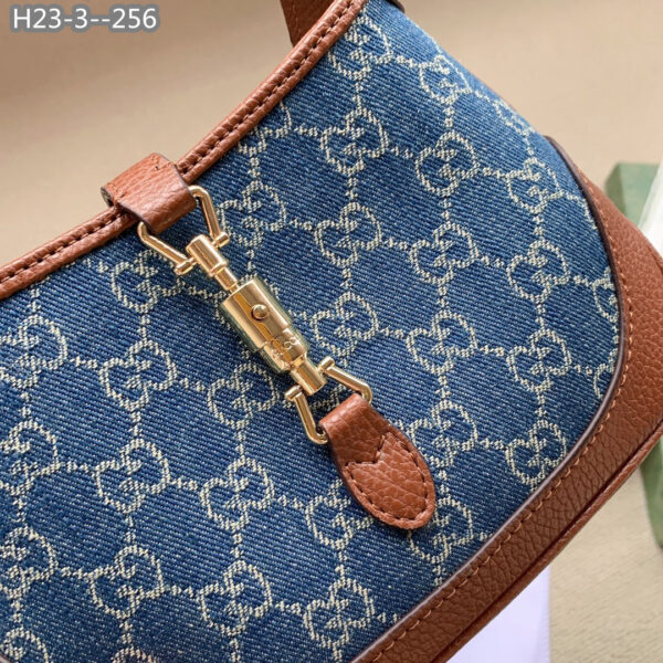 GUCCI JACKIE 1961 SHOULDER BAG DARK BLUE AND IVORY ECO 19CM 636706 2KQGG 8375 - Image 9