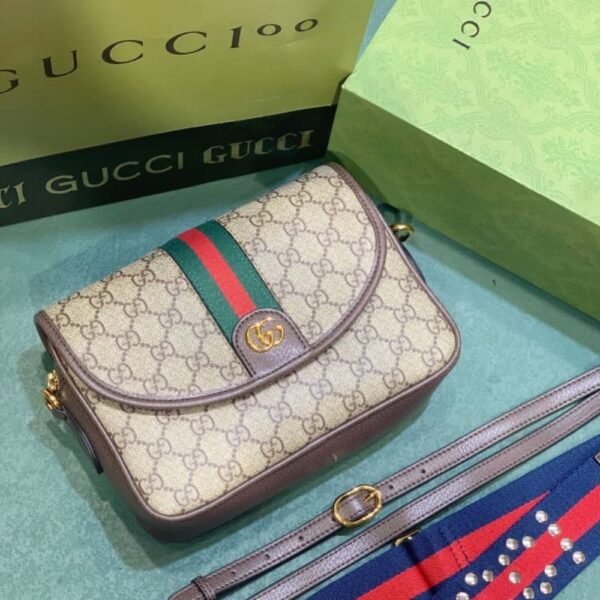 GUCCI OPHIDIA MINI CROSS BODY BAG BEIGE 23CM - Image 2