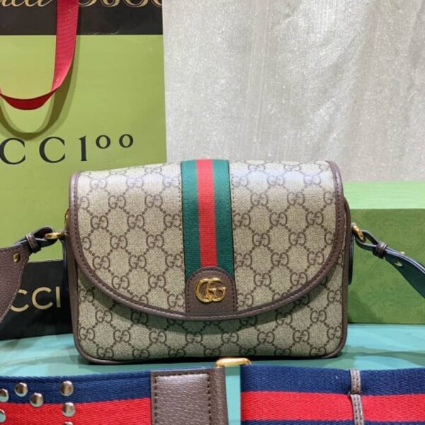 GUCCI OPHIDIA MINI CROSS BODY BAG BEIGE 23CM - Image 9