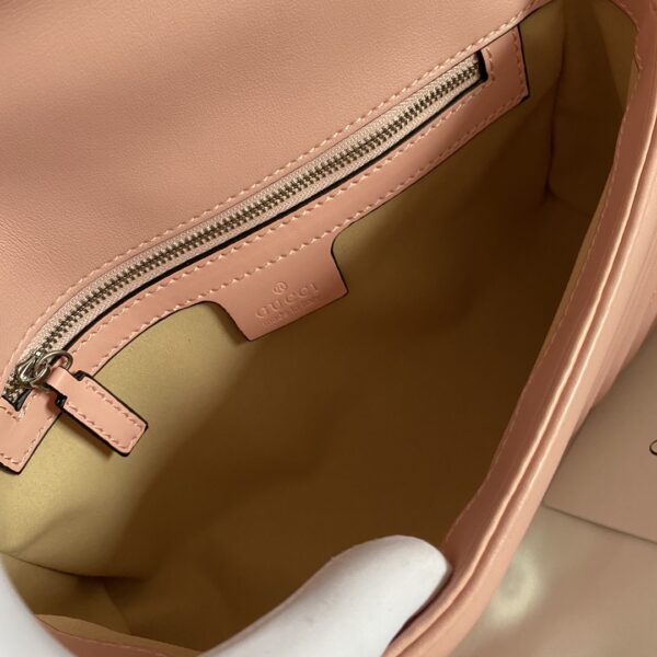 GUCCI MARMONT MATELASSE SHOULDER BAG LIGHT PINK 26CM 443497 DTDIY 5815 - Image 6