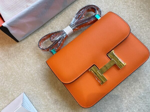 HERMES CONSTANCE MINI EPSOM GOLD-TONED HARDWARE ORANGE 18CM - Image 2