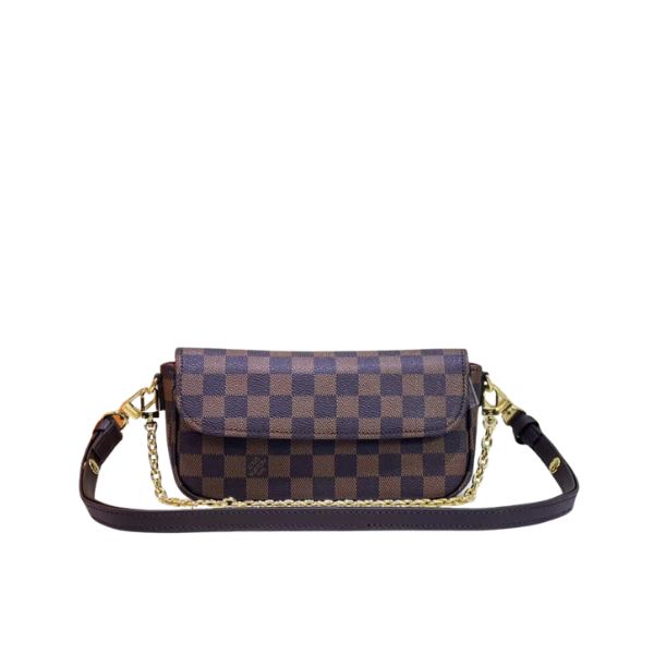 LOUIS VUITTON IVY WALLET ON CHAIN BAG DAMIER EBENE M81911