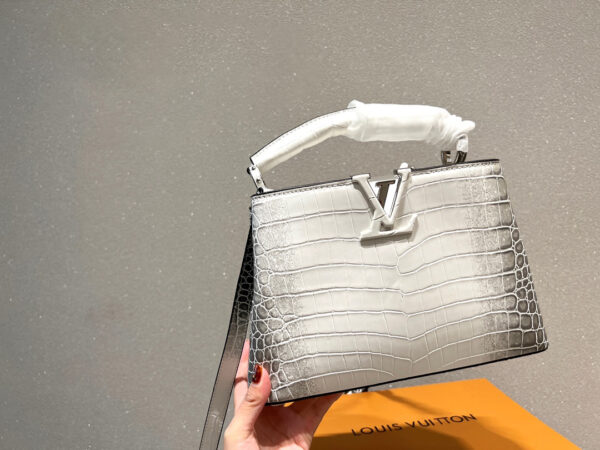 LOUIS VUITTON CAPUCINES BB SILVER 27CM N98177 - Image 3