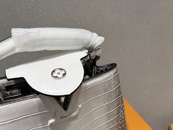 LOUIS VUITTON CAPUCINES BB SILVER 27CM N98177 - Image 9