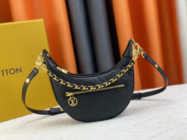 LOUIS VUITTON LOOP BAGUETTE BAG BLACK 23CM M22591 - Image 10