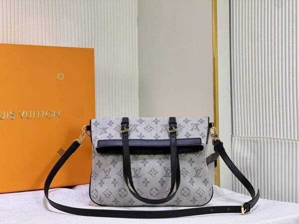 LOUIS VUITTON GREY MONOGRAM FRANCOISE BAG 32CM - Image 10