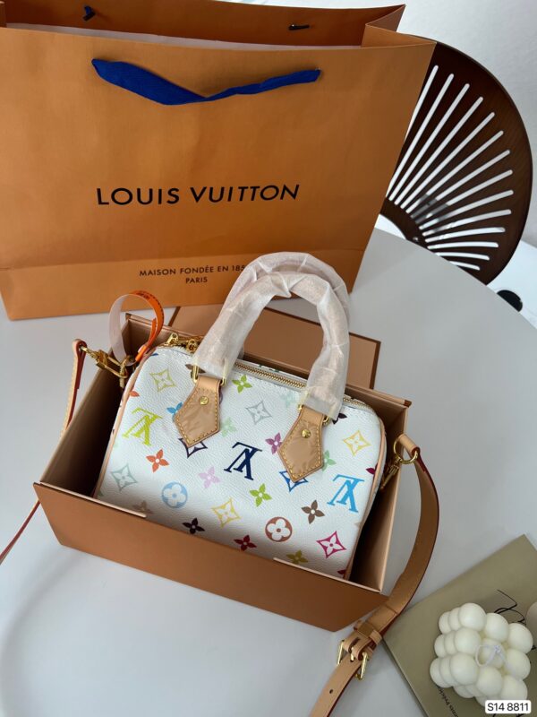 LOUIS VUITTON X TAKASHI MURAKAMI MONOGRAM BLANC WHITE MULTICOLOR MINI SPEEDY 20CM - Image 10