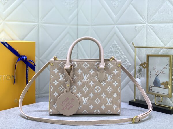 LOUIS VUITTON ONTHEGO MM 25CM NUDE AND YELLOW M46060 - Image 10