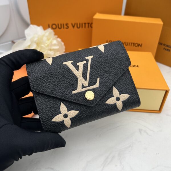 LOUIS VUITTON VICTORINE WALLET BLACK AND BEIGE 12CM M80968 - Image 9