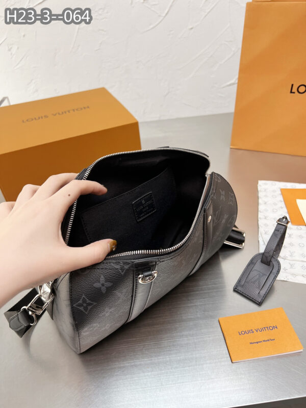 LOUIS VUITTON KEEPALL BANDOULIÈRE 28CM MONOGRAM ECLIPSE BLACK M46271 - Image 10