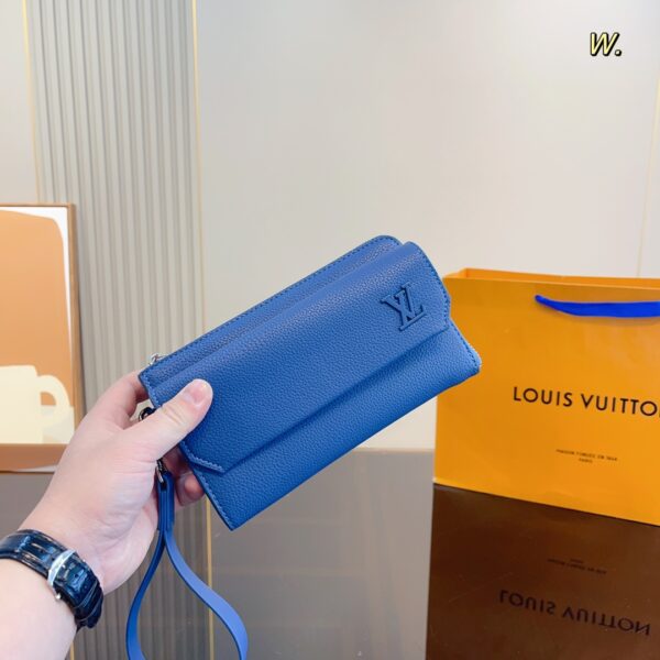 LOUIS VUITTON AEROGRAM ZIPPY LONG WALLET GRAIN LEATHER DARK BLUE 20CM M69831 - Image 2
