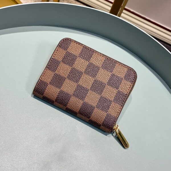 LOUIS VUITTON ZIPPY COIN PURSE DAMIER EBENE BROWN WALLET 11CM N63070 - Image 3