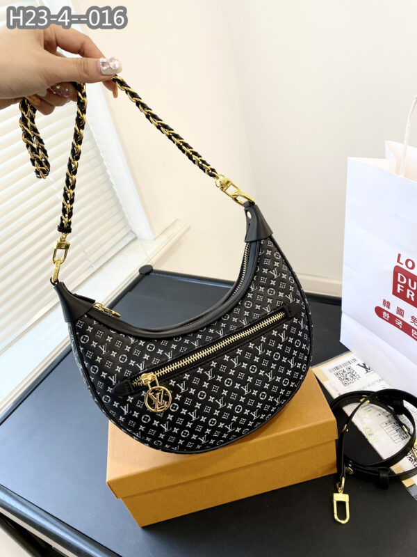 LOUIS VUITTON LOOP BAGUETTE BAG BLACK AND WHITE 23CM M22591 - Image 2