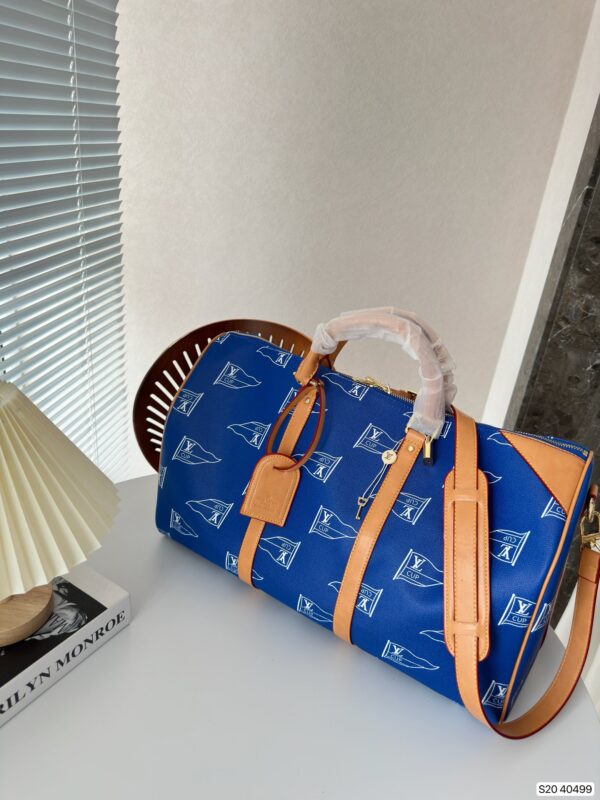 LOUIS VUITTON CUP 1995 KEEPALL 50 BLUE CANVAS HAND BAG - Image 2
