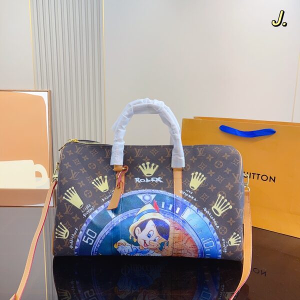 LOUIS VUITTON X ROLEX 1995 KEEPALL 45 PINOCCHIO HAND BAG - Image 2