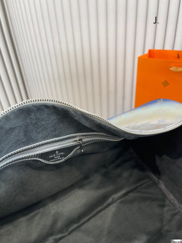 LOUIS VUITTON MONOGRAM KEEPALL BANDOULIÈRE BROWN AND SILVER 45CM - Image 2