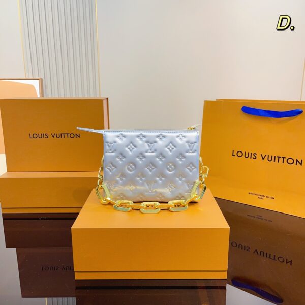 LOUIS VUITTON MONOGRAM PUFFY COUSSIN BB SILVER 21CM M59277 - Image 2