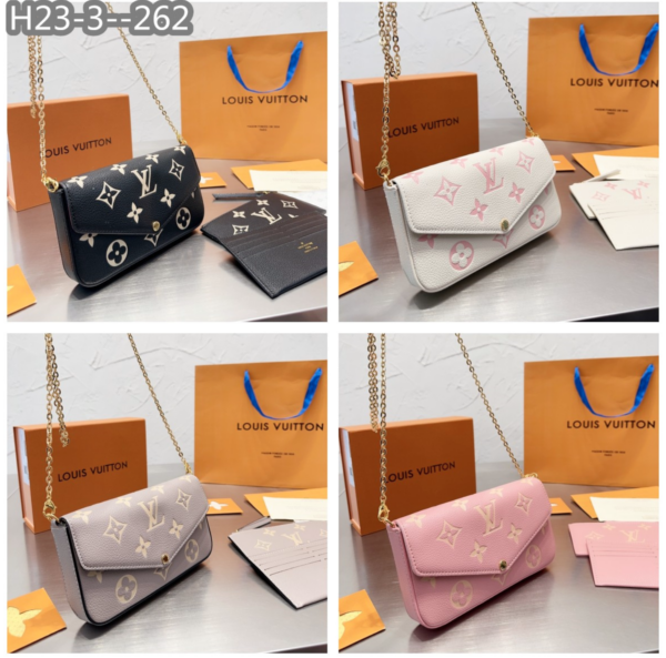 LOUIS VUITTON FÉLICIE POCHETTE LIGHT GREY 21CM M82047 - Image 3