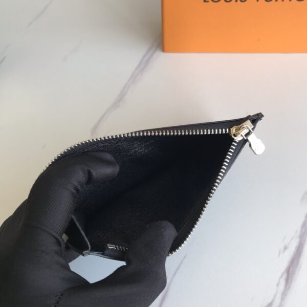 LOUIS VUITTON COIN CARD HOLDER BLACK AND GREY 14.5CM N64038 - Image 3