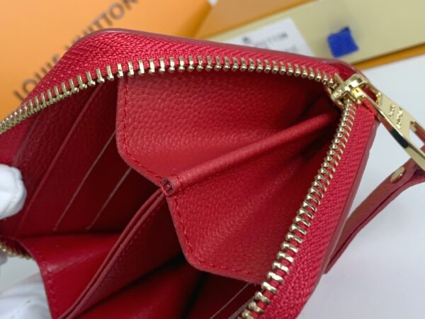 LOUIS VUITTON ZIPPY COIN PURSE MONOGRAM EMPREINTE RED 11CM M60067 - Image 3