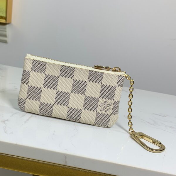 LOUIS VUITTON DAMIER AZUR COATED CANVA KEY POUCH 12CM N62658 - Image 4