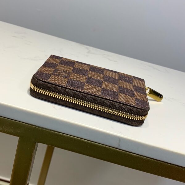 LOUIS VUITTON ZIPPY COIN PURSE DAMIER EBENE BROWN WALLET 11CM N63070 - Image 5